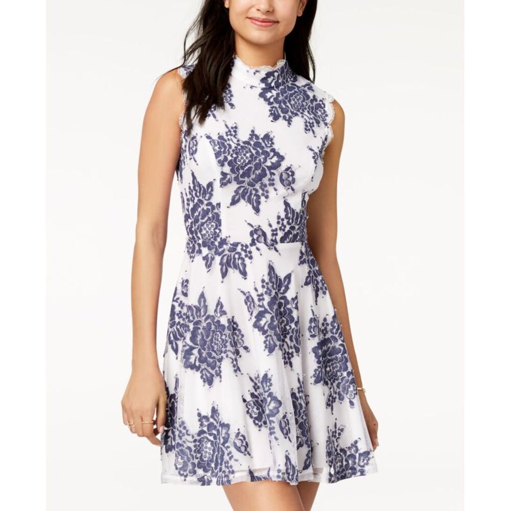 City Studios Juniors Lace Fit Flare Dress